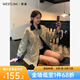 西遇J格紋單排扣風衣女2024年秋季新款復(fù)古英倫風撞色翻領(lǐng)中長款外套 卡其色 M