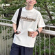 CLOR純棉短袖男士夏季潮流印花打底衫女休閑寬松透氣T恤C012白色XL