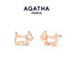 AGATHA/璦嘉莎 法式鏤空小狗銀耳釘女【生日禮物】送女友閨蜜高級感耳飾