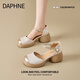 DAPHNE達(dá)芙妮包頭涼鞋女鞋2025夏季新款粗跟高跟瑪麗珍鞋百搭一字帶單鞋