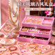 凡華兒童手鏈古風(fēng)串珠子禮盒套裝手工diy項鏈首飾盒女孩玩具高檔禮物 瓔珞琉璃/6色300珠-三層鹿絨盒