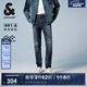 杰克·瓊斯（JACK&JONES） 潮流時(shí)尚LOGO皮標彈力修身水洗貓須舒適百搭牛仔褲男裝225132035