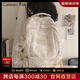 CALWAN KEODH官網(wǎng)書包女大學(xué)生初中雙肩包女新款時(shí)尚大容量背包輕便運(yùn)動(dòng)電腦包 【米白色+長腿毛球】小眾百搭高顏值簡約休閑減負(fù)出游