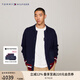 TOMMY HILFIGER冬季男裝純棉拼色重工字母繡標(biāo)潮流寬松棒球領(lǐng)針織開衫外套33090 藏青色DW5 L （推薦：150-165斤）