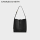 CHARLES&KEITH大容量單肩斜挎子母托特包生日新年禮物送女友CK2-40782652 Black黑色 L