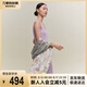 萬事利2025新款100%桑蠶絲真絲絲巾披肩時(shí)尚百搭雙面印花長巾喚春 藍(lán)色 