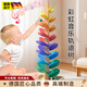 RICH YOUR HOME德國(guó)品質(zhì)早教玩具木質(zhì)積木音樂樹彩虹積木智慧樹滾珠軌道禮物兒童 六色彩虹音樂樹-[手動(dòng)拼裝71CM]