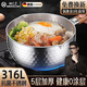 WCZ德國(guó)316L不銹鋼雪平鍋家用加厚煮奶鍋無(wú)涂層寶寶輔食鍋泡面煮面鍋 18cm【食品級(jí)304，加厚五層鋼】 1寸