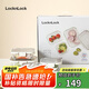 樂扣樂扣（LOCK&LOCK）玻璃飯盒保鮮密封冰箱便當(dāng)飯盒收納盒4件套（不銹鋼蓋）
