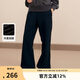 Champion冠軍休閑衛(wèi)褲女冬季新款加絨直筒休閑褲美式保暖潮牌 黑色 L 