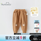 歡喜小熊嬰兒褲子寶寶衣服春秋保暖外出束腳褲衣服兒童時(shí)尚秋裝長(zhǎng)褲休閑褲 杏色熊(內(nèi)里加絨) 100