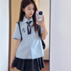 京多夢日系甜美風(fēng)時尚襯衫女2025新款潮流領(lǐng)結(jié)寬松百搭襯衣短袖上衣 藍(lán)色 M 藍(lán)色（85-110斤）