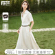 對(duì)白夏裝搭配一整套氣質(zhì)襯衫半身裙女2025夏季新款松弛感兩件套裝 燕麥米 L