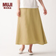 無印良品 MUJI 女式 法國亞麻 寬擺裙 BEK03C0S 暗黃色 S