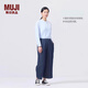 無(wú)印良品（MUJI）女式棉漢麻牛仔寬版褲女款褲子長(cháng)褲25年夏季女裝丹寧回潮BE1X0A5S 深藏青色 M （160/66A）