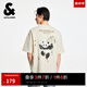 杰克·瓊斯（JACK&JONES）男裝25年棉質涼感短袖T恤男士夏季潮流寬松卡通熊貓印花半袖t恤 A08云米色 寬松版，卡碼拍小 M 175