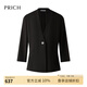 PRICH簡約清爽商務(wù)西裝2025春夏新款一?？埏@瘦長袖外套女 19黑色西裝 L