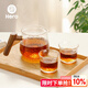Hero 日式錘紋杯透明玻璃咖啡杯耐高溫茶杯防滑水杯手沖咖啡杯 錘紋壺+2只錘紋杯