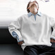 真維斯男裝春秋季新款翻領(lǐng)高級(jí)感襯衫領(lǐng)上衣長(zhǎng)袖衛(wèi)衣男裝潮流百搭 白色 XL