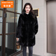 冬天家品牌皮草進(jìn)口貂皮大衣女整貂中長(cháng)款立領(lǐng)2025新款水貂皮草裘皮外套 黑色 XL 120斤-140斤