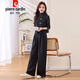 皮爾卡丹（pierre cardin）小香風(fēng)馬甲毛呢時(shí)尚套裝2026早春感復古加厚直筒闊腿褲三件套針織 灰色 XL 【建議95-105斤】
