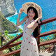 妙奕嘉白色掛脖連衣裙女夏季新款裙子女士法式純欲長裙海邊沙灘裙仙女裙 純欲風(fēng)飄逸露背深V領(lǐng)掛脖連衣裙 M 【建議85-105斤】