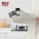 無印良品（MUJI）硅膠 防燙手套 烘焙 隔熱 廚房用 微波爐 烤箱 MCF2CC3A 灰色 長30*寬18.5*厚2cm