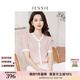 JESSIE小香風(fēng)粉色針織衫女2025春夏季新款V領(lǐng)短袖小衫顯瘦氣質(zhì)上衣 粉色-短袖 M