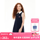 ELLE KIDS童裝 法式學院風polo領(lǐng)背心裙女童春夏臘腸狗無袖連衣裙 藏青色 160 (S)
