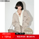 COCOBELLA休閑風(fēng)加絨字母開(kāi)衫外套松弛感穿搭銀狐絨棒球服SC67 米灰 S