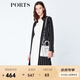 PORTS寶姿  新品商場(chǎng)同款 春季新品女裝簡(jiǎn)約中長(zhǎng)款條紋針織開衫 黑/白 S M
