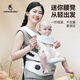 usbeesbaby二合一折疊腰凳背帶豎抱M坐姿護(hù)髖戶外逛街抱娃神器 牛奶白折疊單腰凳JDQ