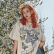 妙奕嘉短袖女t恤白色寬松衣服女裝夏季新款潮流大碼純欲風(fēng)辣妹上衣半袖 字母蝴蝶短袖【白色】 L 【建議100-120斤】