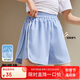 ASK JUNIOR線下同款女童夏裝寬松運(yùn)動(dòng)短褲側(cè)縫夾條休閑兒童褲子 淺藍(lán)色 150 