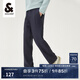 杰克·瓊斯（JACK&JONES）春夏男裝潮流時尚刺繡純色直筒長褲商務通勤百搭舒適休閑褲 藏藍 M （175)