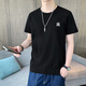 MY-WY國(guó)際潮牌純棉短袖男士t恤夏季薄款2025新款白色衣服夏裝t恤衫 WY005黑色色純棉 短T XL 適合120-140斤