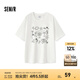 森馬（Semir）短袖T恤女設計感繡花套頭衫趣味ins潮夏個性寬松上衣女生小眾 本白10101 L
