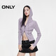 ONLY 2025夏季通勤做舊雙頭拉鏈連帽條紋針織衫女|12533B019