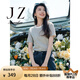 玖姿·安娜蔻閃耀小香風(fēng)肌理感亮絲提花釘珠寬松T恤女夏款 經(jīng)典白-第二批-KWFX83238 M