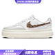 耐克（NIKE）CourtVision1Alta皮革二層牛皮豹紋潮流防滑耐磨低幫板鞋女款白棕 38.5