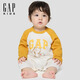 GAP嬰兒2025秋季新款棉質(zhì)logo小熊印花一體式連體衣兒童裝805354