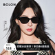 BOLON暴龍眼鏡楊紫同款貓眼寬腿墨鏡女太陽鏡旅行百搭配飾防曬BL3195 C10-金典黑