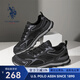 美國馬球協(xié)會（U.S.POLO ASSN.）休閑男鞋運動鞋男2025春夏新款網(wǎng)面鞋透氣軟底舒適輕便男士休閑鞋 黑色 41 (255mm) 標(biāo)準(zhǔn)運動鞋碼-