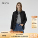 PRICH【保暖面料】時(shí)尚復(fù)古短款輕薄棉服2024冬季新款菱格棉衣外套女 19黑色 S 155