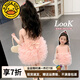 G.DUCKKIDS女寶寶周歲生日禮服公主裙女童春夏連衣裙凸凸裙兒童蓬蓬蛋糕裙子 粉色 80 尺碼建議6-9個月14-20斤cm