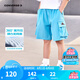 Converse匡威兒童裝男童短褲2025夏季新款中大童女童休閑運(yùn)動(dòng)褲子五分褲 快速青綠色 160 /69 【建議身高158-170cm】