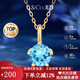 IL&CO尤珂 925銀經(jīng)典六爪項(xiàng)鏈女石榴石吊墜鎖骨鏈七夕情人節(jié)禮物送女友 托帕石項(xiàng)鏈約*1克拉