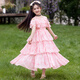 卡怡兒女童夏裝連衣裙2025新款兒童洋氣超仙薄款公主裙女孩夏季寶寶裙子 2353粉色 送鎖骨項鏈+珍珠發(fā)箍 120
