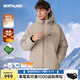 諾詩(shī)蘭（NORTHLAND）冬季新款戶外鵝絨羽絨服男女可升溫連帽三防抗寒保暖面包服 懸崖卡其色 L 170cm （100-120斤 卡碼拍?。? title=