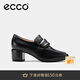 愛步（ECCO）樂(lè)福鞋女 25年新款優(yōu)雅淺口正裝單鞋粗跟高跟鞋女 型塑291903 黑色29190301001 37